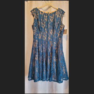 Danny and Nicole Lace Flare Dress NWT